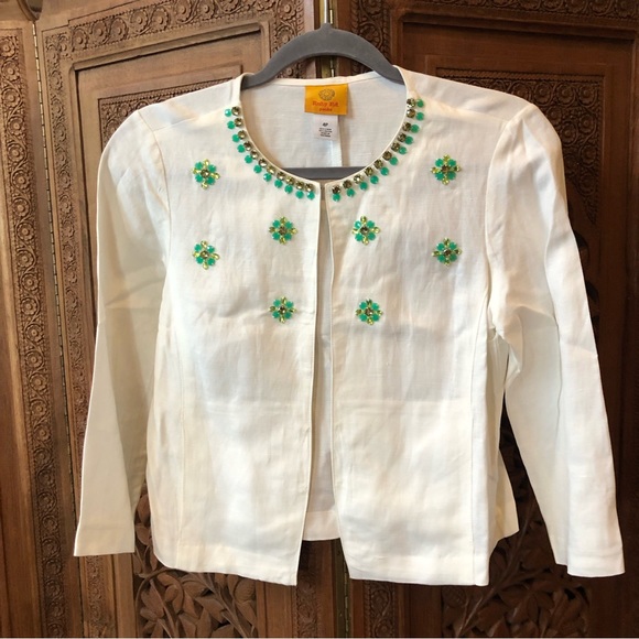 Ruby RD petite Linen jacket with embellishments - Picture 1 of 10